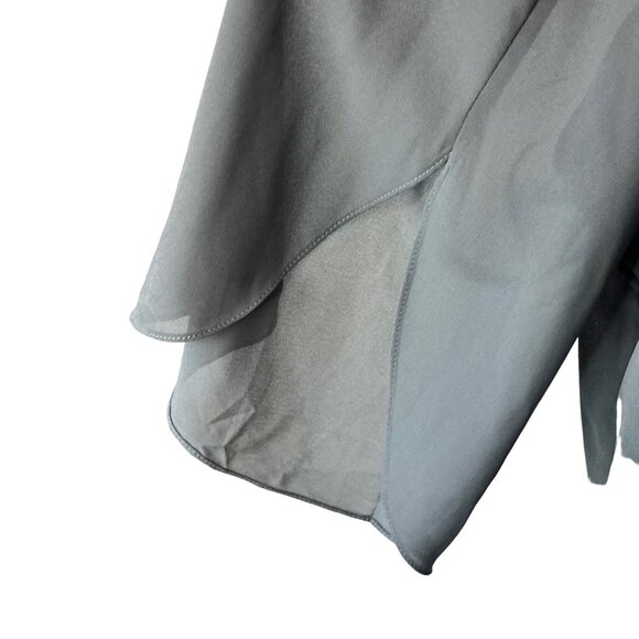 Acevog Womens Chiffon Blouse Green Long Sleeves Back Zip Lined XXXXL 4XL New - Picture 6 of 11